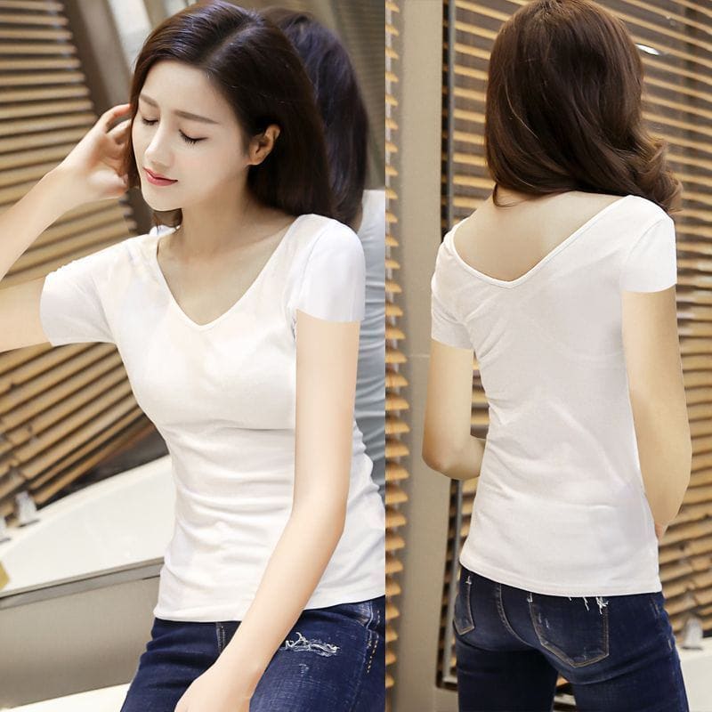 Women's V - Neck Double - Sided Leopard Print Top – Short & Long Sleeve Slim Fit Shirt by LUXE AHMAR – Available at LUXE AHMAR