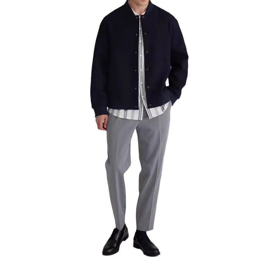 Wool Color Contrast Patchwork Ribbon Rib Coat by LUXE AHMAR – Available at LUXE AHMAR