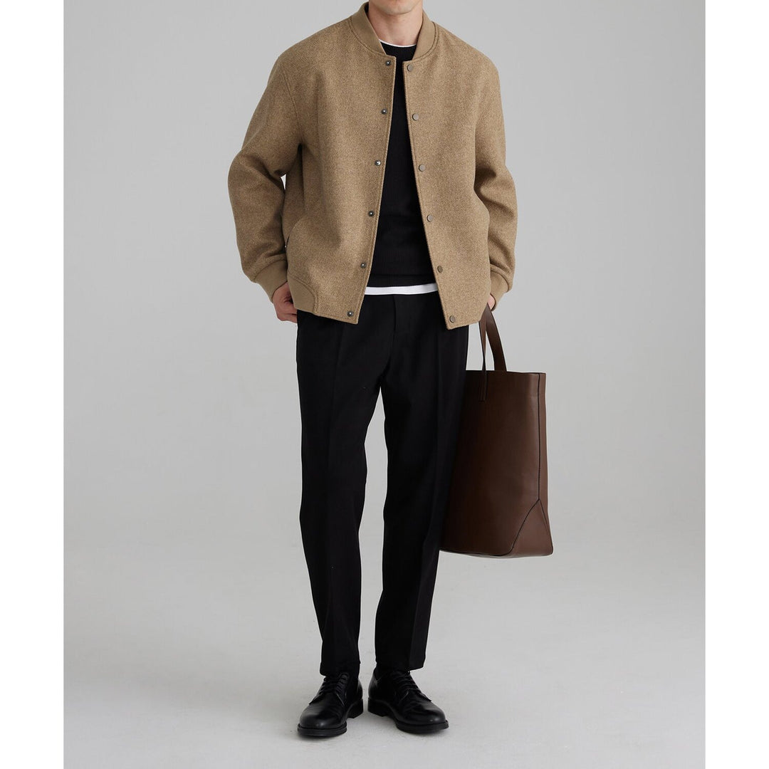 Wool Color Contrast Patchwork Ribbon Rib Coat by LUXE AHMAR – Available at LUXE AHMAR