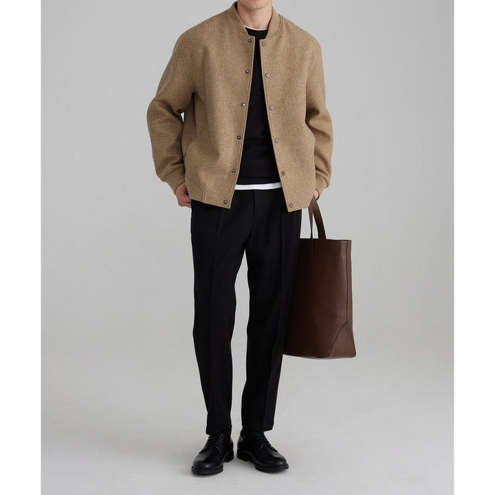 Wool Color Contrast Patchwork Ribbon Rib Coat by LUXE AHMAR – Available at LUXE AHMAR