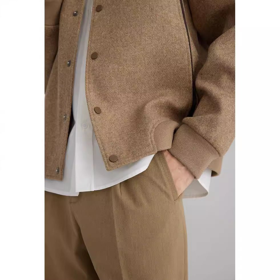 Wool Color Contrast Patchwork Ribbon Rib Coat by LUXE AHMAR – Available at LUXE AHMAR